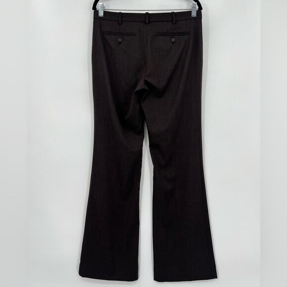 Club Monaco Keri Ivy Flare Leg Trouser Pant Wool Blend Brown Stretch Pocket 4 - Picture 5 of 11